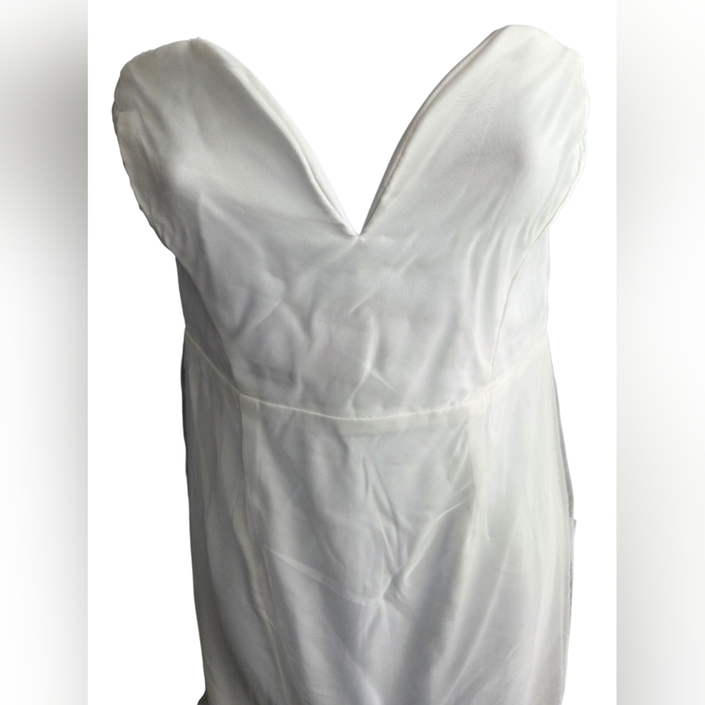 NWT Lulus White Tulle Tiered Strapless Maxi Dress Size M AS IS - Picture 3 of 6
